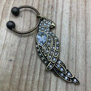 Chico's Gold Tone Rhinestone Parrot Bird 2010 Key Chain